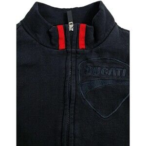 Ducati Jacket Adult Small Full Zip Racing Red Black Fleece Vintage Made Greece